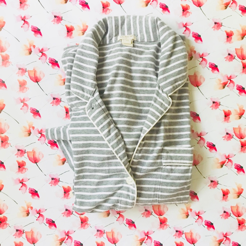 J. Crew Gray Striped Pajama Set